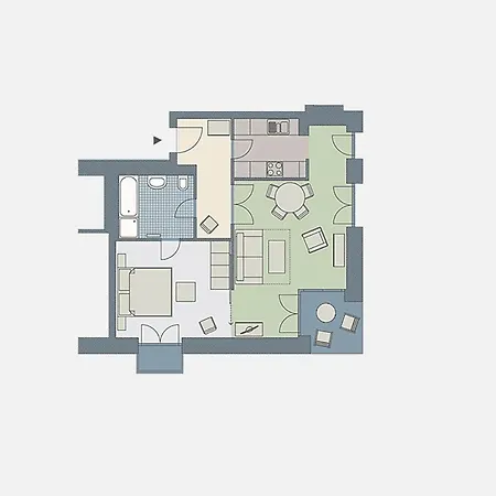 Kaiservillen - Mit 1 Schlafzimmer Und Terrasse D201